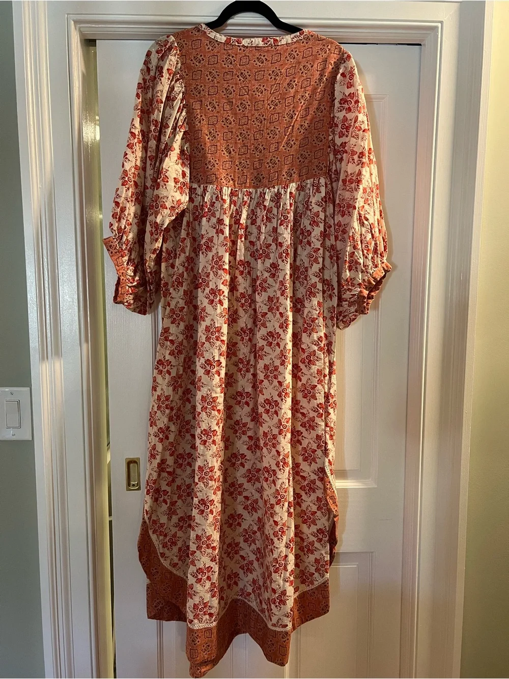 Free People Floral Boho Midi Dress in Dusty Rose and Cream WORN ONCE